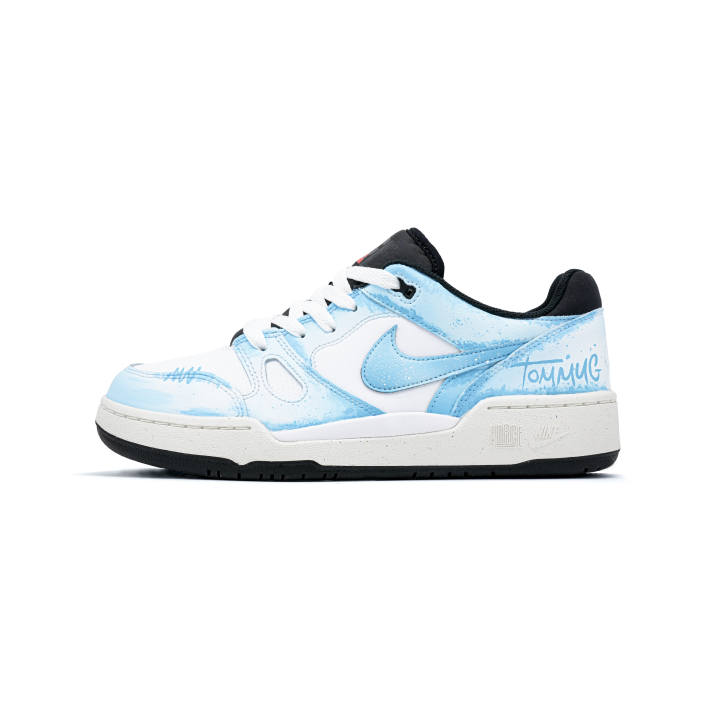 Nike Nike Full Force Low Sky Graffiti Abrasion Resistant Low top Skateboard Shoes Men's White Blue