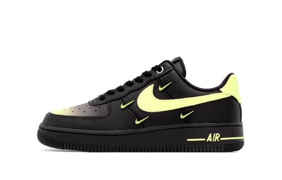 Nike Nike Air Force 1 Slip Resistant Abrasion Resistant Low top Skateboard Shoes Women's Black Yellow