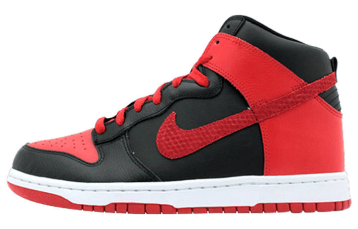 Nike Nike Dunk High Synthetic Leather Slip Resistant Abrasion Resistant High top Skateboard Shoes Men's Black Red