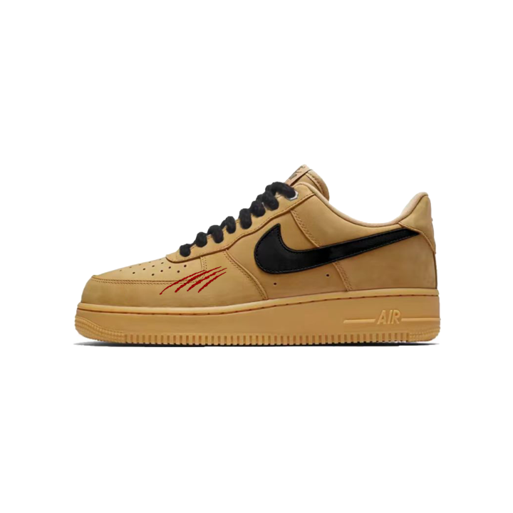 Nike Nike Air Force 1 Slip Resistant Low top Skateboard Shoes Unisex Wheat