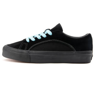 WANSWER Textile, Split Cow Leather Low top Skateboard Shoes Unisex Black Blue