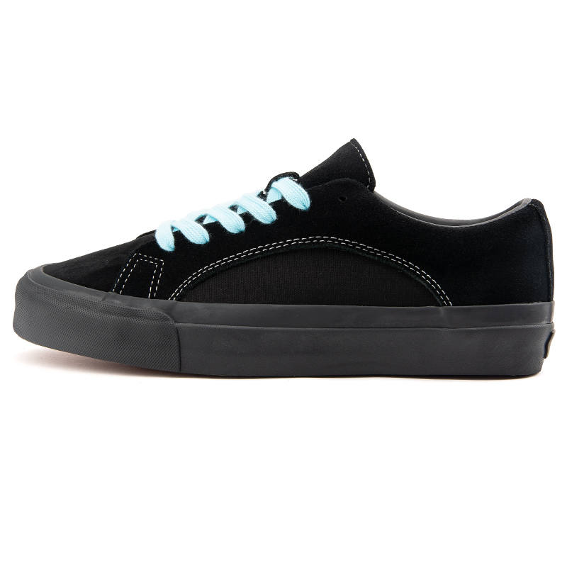WANSWER WANSWER Textile, Split Cow Leather Low top Skateboard Shoes Unisex Black Blue