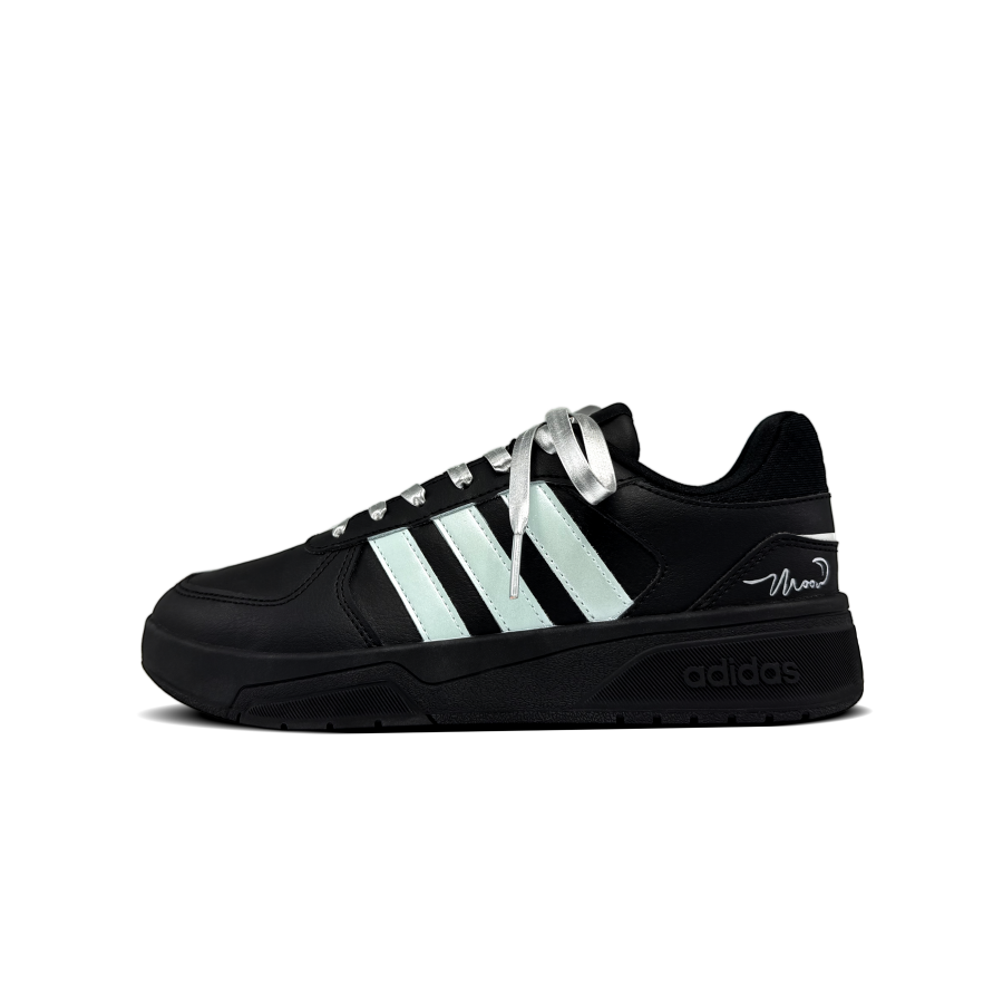 Adidas Neo Coneo Qt Mint Mambo Slip Resistant Abrasion Resistant Low top Skateboard Shoes Unisex Black Silver