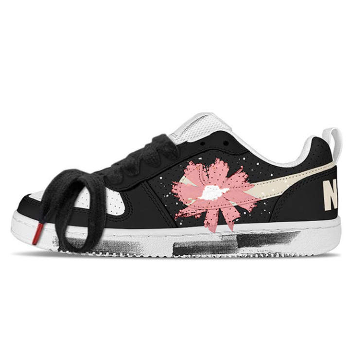 Nike Nike Court Borough Low Slip Resistant Cushioning Abrasion Resistant Low top Skateboard Shoes Men's Black Pink