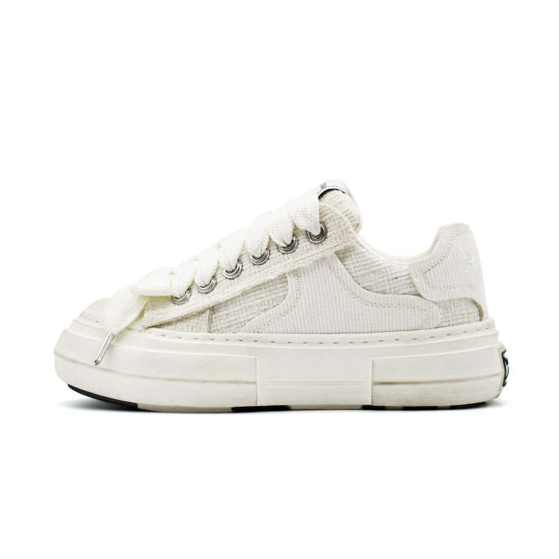 BLOVESTAR Slip Resistant, Abrasion Resistant, Height Increasing Low top Skateboard Shoes Men's White