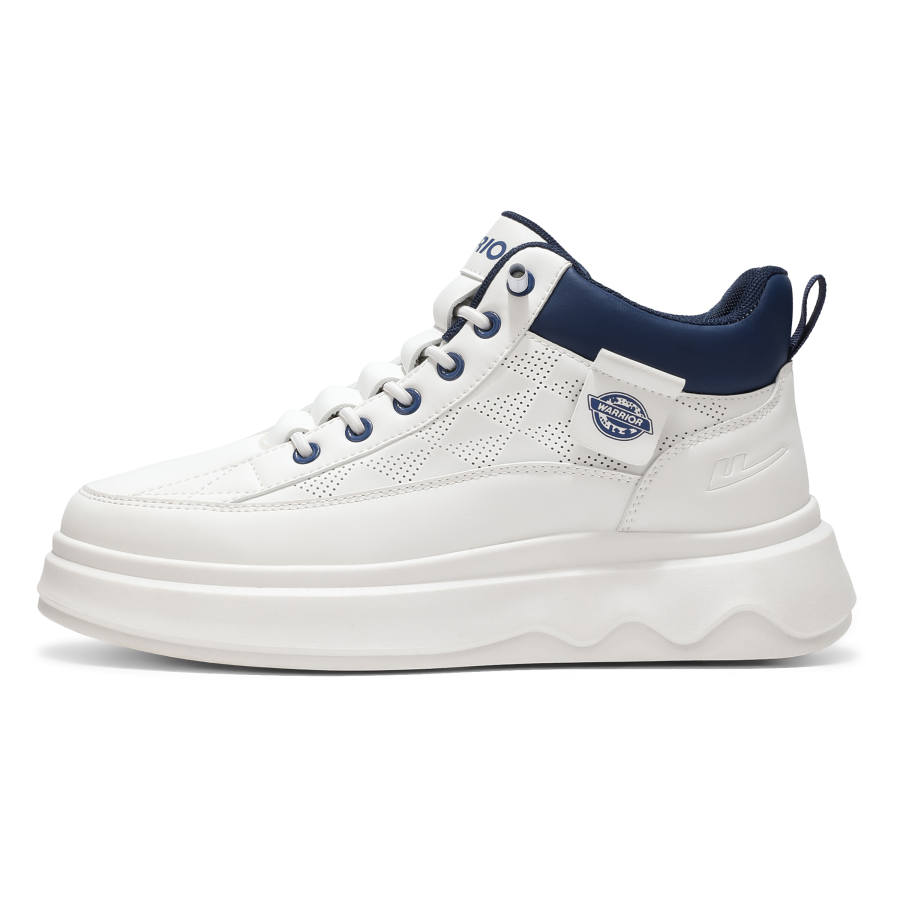 WARRIOR Skateboard Shoes Men's Mid Top White/Blue, Beige/Brown, Black