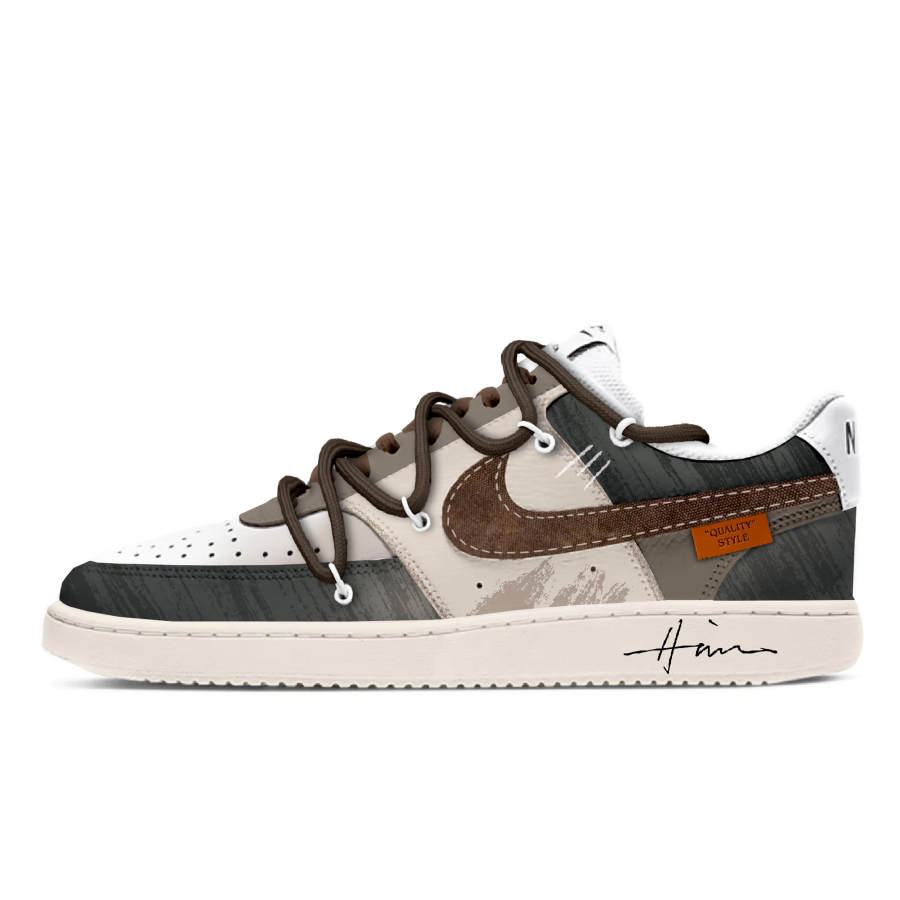 Nike Nike Court Vision 1 Slip Resistant Cushioning Low top Skateboard Shoes Men's Black Brown