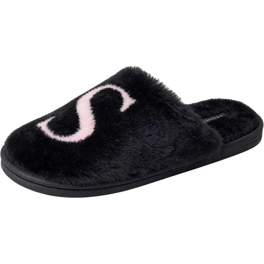 Victoria's Secret Home Cotton Slippers, Black, Women's