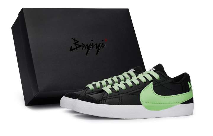 Nike Nike Blazer 811 Manufacturing, Nocturne Green Slip Resistant Low top Skateboard Shoes Women's Black Green