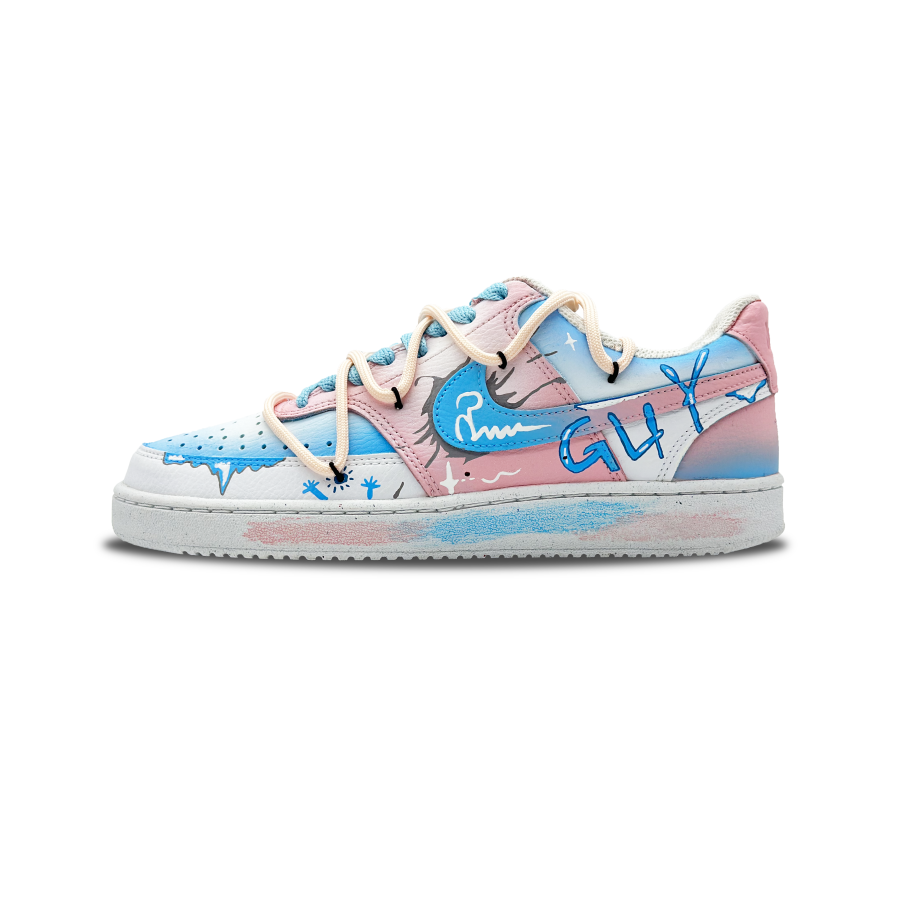 Nike Nike Land Of Extremes Versatile Slip Resistant Abrasion Resistant Low top Skateboard Shoes Women's Pink Blue