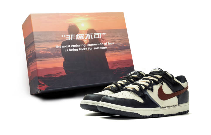 Nike Nike Dunk Abrasion Resistant Low top Skateboard Shoes Unisex Beige Red Black