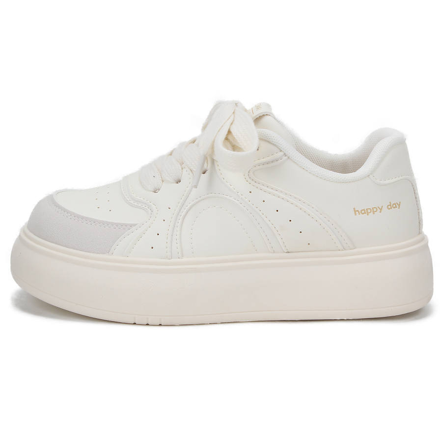 Binya Abrasion Resistant Lightweight Wear resistant And Lightweight Low top Skateboard Shoes Women's Beige