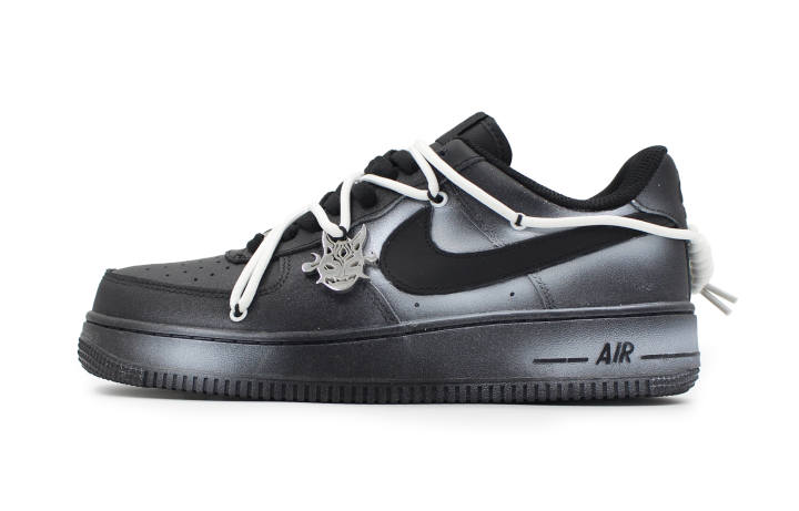Nike Nike Air Force 1 Slip Resistant Abrasion Resistant Low top Skateboard Shoes Unisex Black