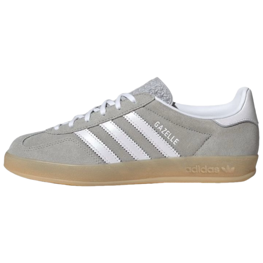 Adidas Originals GAZELLE INDOOR Textile, Split Cow Leather Low top Skateboard Shoes Women's Gray