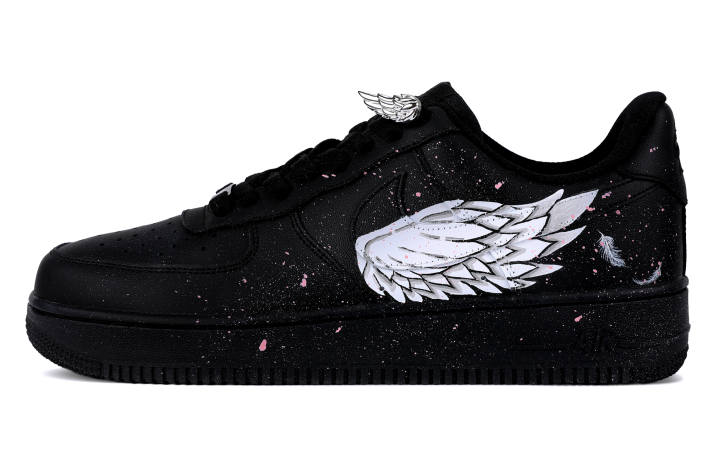 Nike Nike Air Force 1 Abrasion Resistant Lightweight Low top Skateboard Shoes Unisex Black