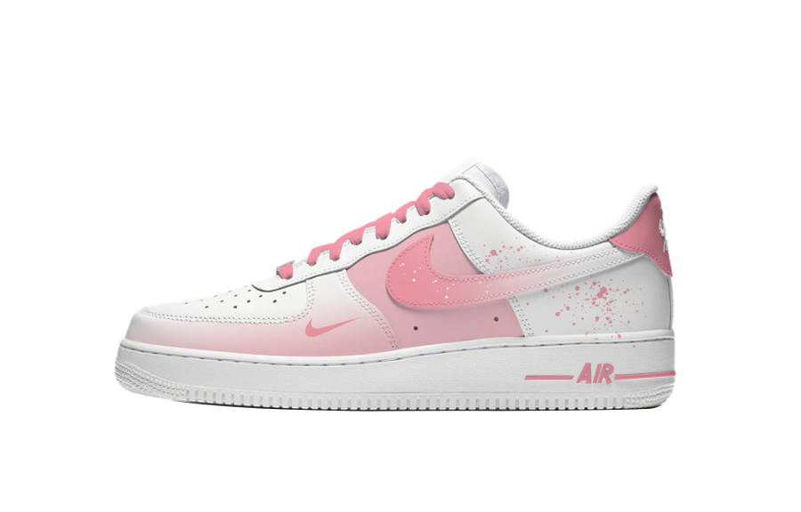 Nike Nike Air Force 1 Pink Girlish Cushioning, Wear Resistant Low top Skateboard Shoes Unisex Pink White