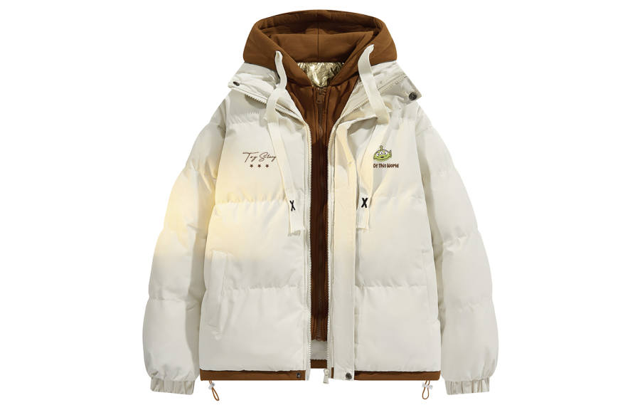 Disney Puffer Jackets Unisex Hooded Thickened Mock Two Piece Puffer Jacket