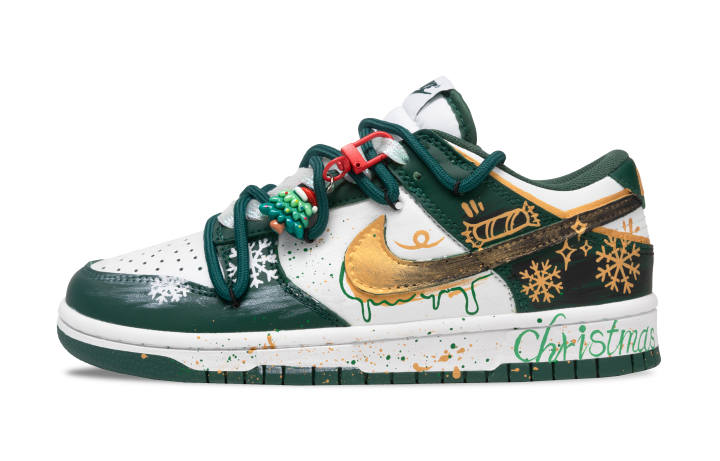 Nike Nike Dunk Dear, Photosynthetic Power Leather Slip Resistant Low top Skateboard Shoes Unisex White Green Gold