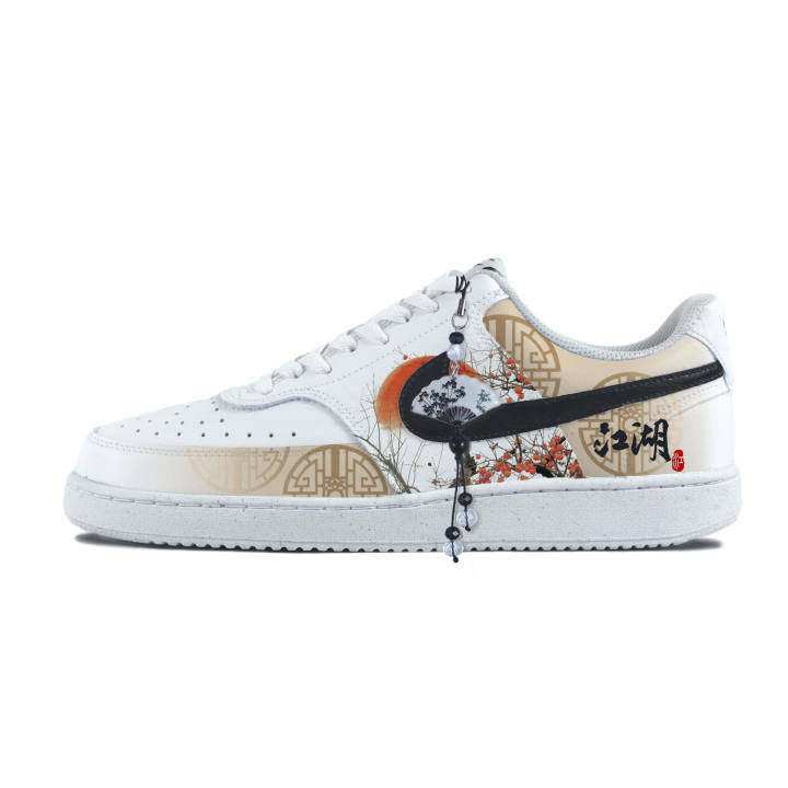 Nike Nike Court Vision 1 Abrasion Resistant Low top Skateboard Shoes Unisex White