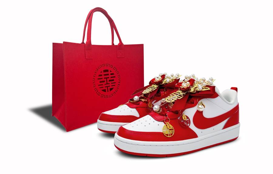 Nike Nike Court Borough 2 GS Concentric Harmony Cushioning, Wear Resistant Low top Skateboard Shoes Women's White Red