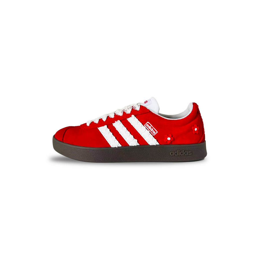 Adidas Adidas VL COURT 2.0 YIMING Manufacturing, Sweet Berry Red Balance Low top Skateboard Shoes Unisex Red White