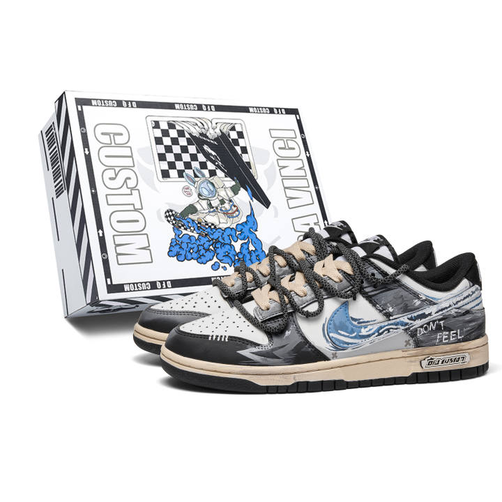 Nike Nike Dunk Coastline Box Leather Abrasion Resistant Abrasion Resistant Low top Skateboard Shoes Unisex Blue Gray