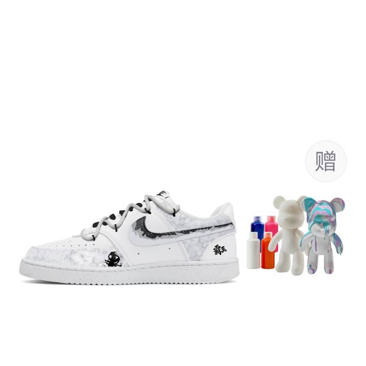 Nike Nike Air Force 1 Bowser, Fluid Bear Abrasion Resistant Low top Skateboard Shoes Men's White