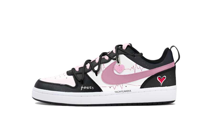 Nike Nike Court Borough 2 GS Heartbeat, Macaron Color, Fuchsia Cushioning Low top Skateboard Shoes Women's