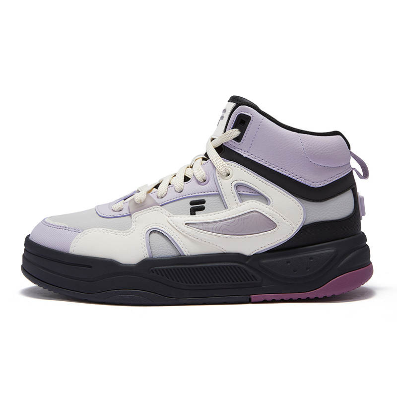 FILA FUSION BANK II High top Skateboard Shoes Women's Gray Purple