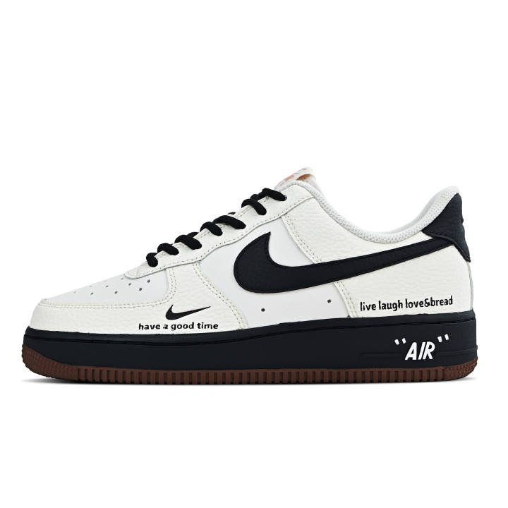 Nike Nike Air Force 1 Wear resistant And Lightweight Low top Skateboard Shoes Unisex Black Brown