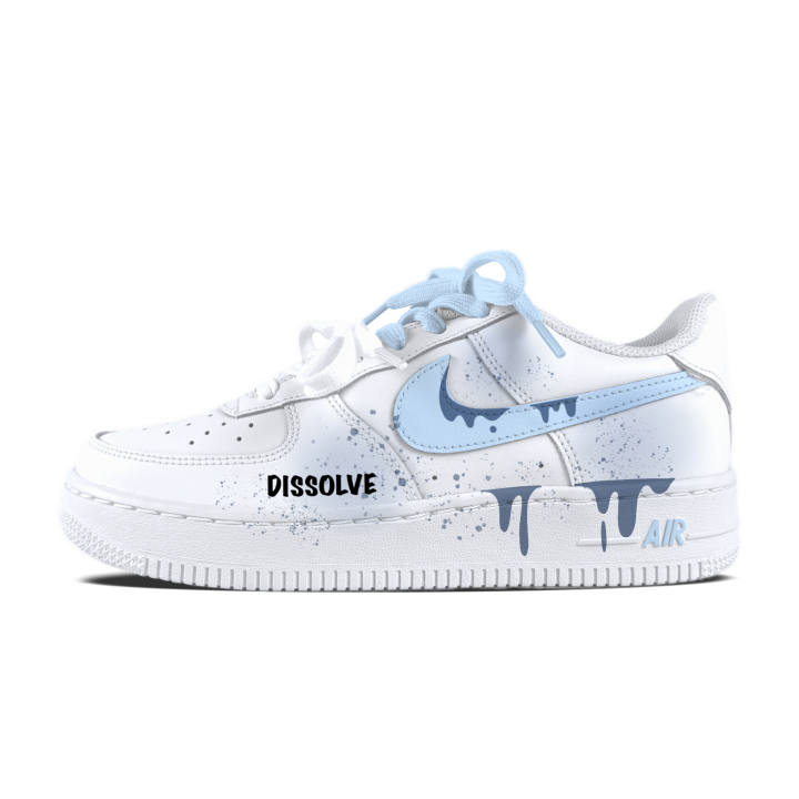 Nike Nike Air Force 1 Letter Graffiti Abrasion Resistant Low top Skateboard Shoes Unisex White