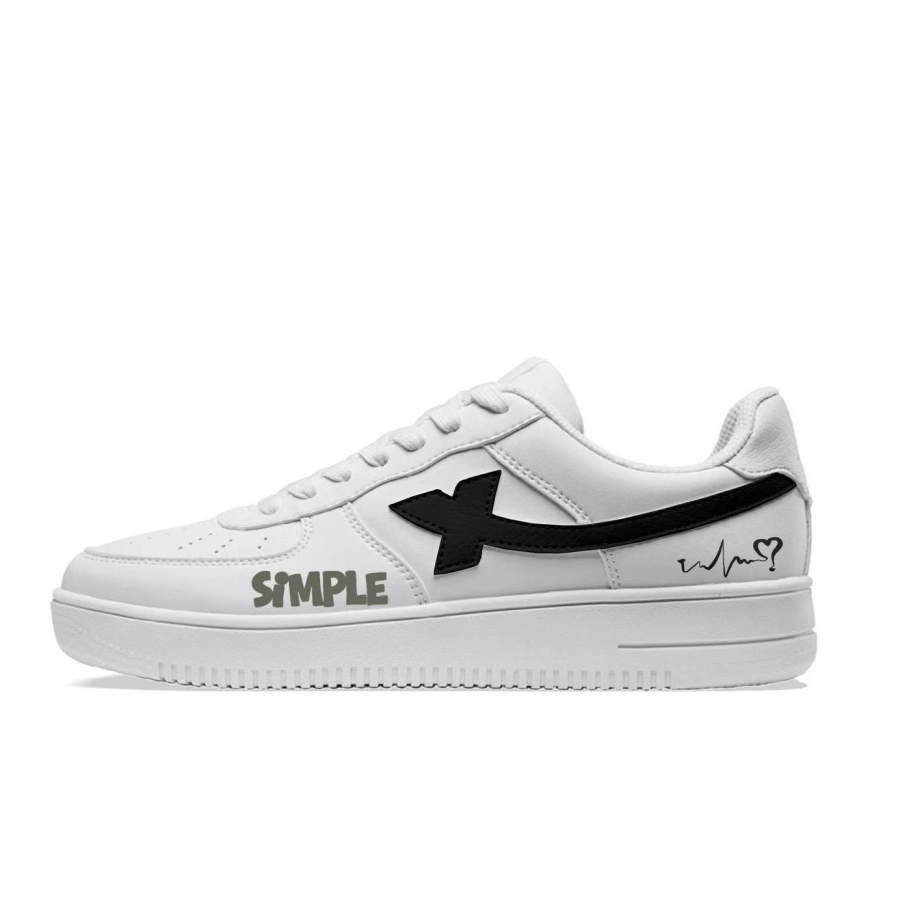 XTEP Air Force 1 Abrasion Resistant Breathable Low top Skateboard Shoes Unisex White