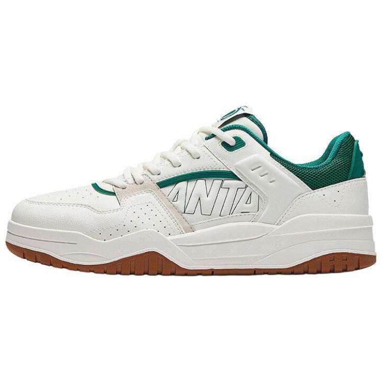 Anta Slam Slip-Resistant Height Increasing Low-Top Skateboard Shoes Men's White Gray Green