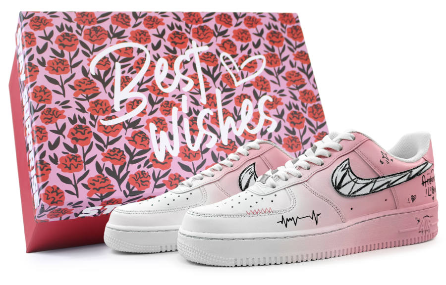 Nike Nike Air Force 1 Abrasion Resistant Low top Skateboard Shoes Unisex Pink