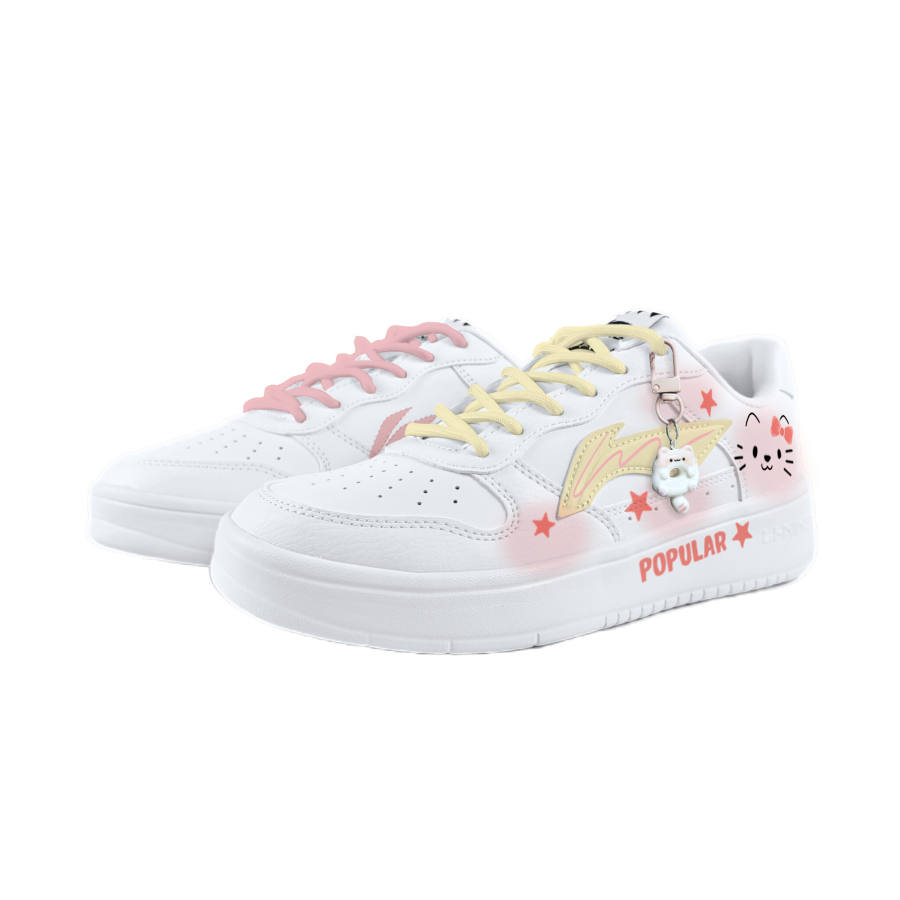 Li-Ning Li Ning Floating Boat Slip Resistant, Abrasion Resistant, Breathable Low top Skateboard Shoes Unisex White