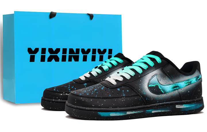 Nike Nike Court Vision Slip Resistant Slip Resistant Low top Skateboard Shoes Unisex Star Cloud Cyan