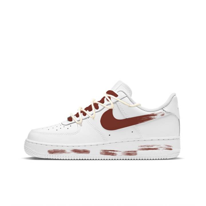 Nike Nike Air Force 1 Trace Deconstruction Slip Resistant Slip Resistant Low top Skateboard Shoes Women's White Red