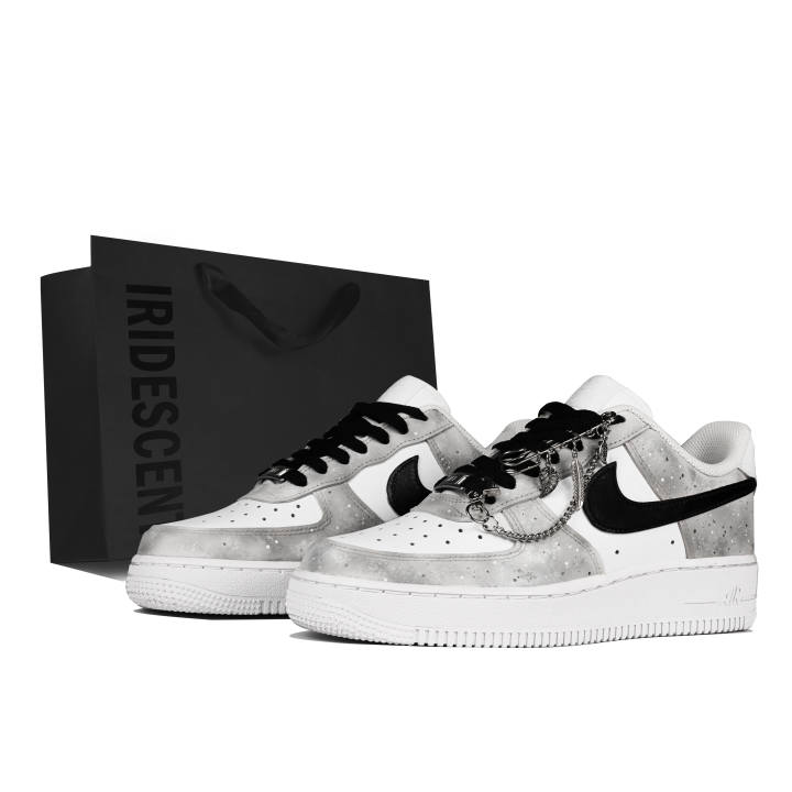Nike Nike Air Force 1 Low top Skateboard Shoes Unisex Black Gray White