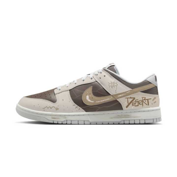 Nike Nike Dunk Abrasion Resistant Low top Skateboard Shoes Unisex Beige Brown