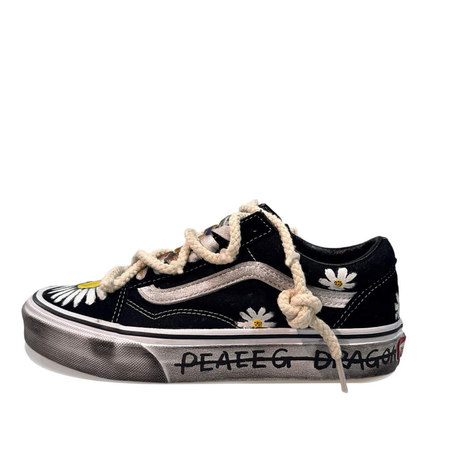Vans Old Skool Abrasion Resistant Low top Skateboard Shoes Unisex Black White