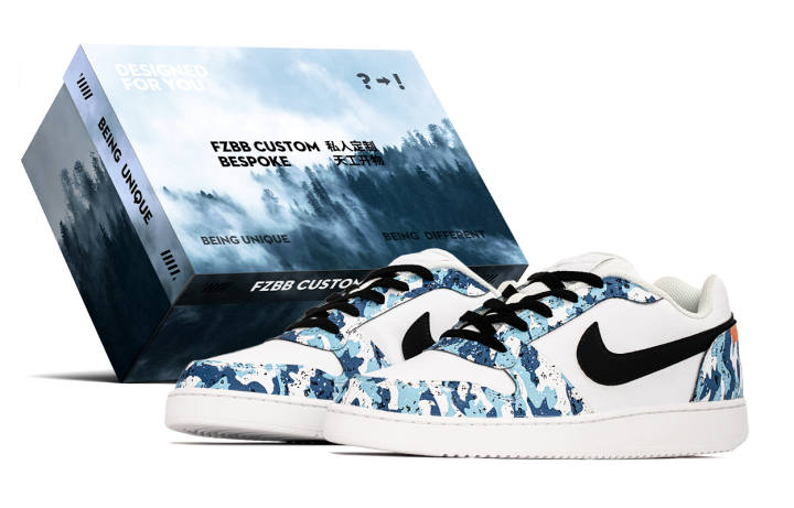 Nike Nike EBERNON Abrasion Resistant Breathable Abrasion Resistant Breathable Low top Skateboard Shoes Men's Black White