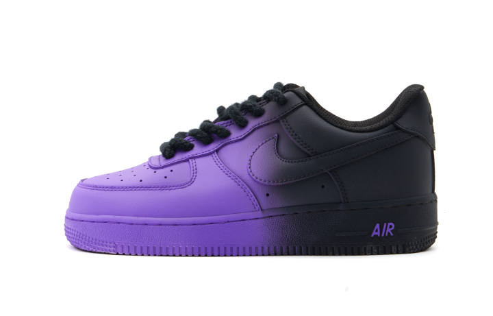 Nike Nike Air Force 1 Abrasion Resistant Height Increasing Low top Skateboard Shoes Unisex Black Purple