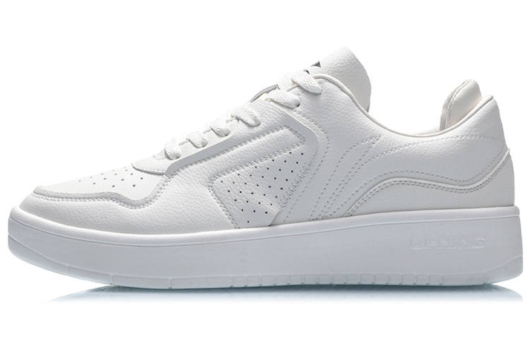 Li-Ning Li Ning Street Player Synthetic Leather Coverage Thermal Slip Resistant Low top Skateboard Shoes Men's White