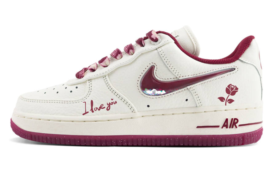 Nike Nike Air Force 1 Low top Skateboard Shoes Women's White Red