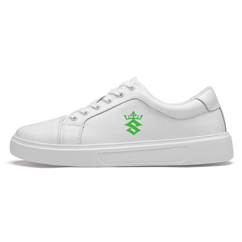 BAGE BAGE Slip Resistant Lightweight Abrasion Resistant Low top Skateboard Shoes Unisex White