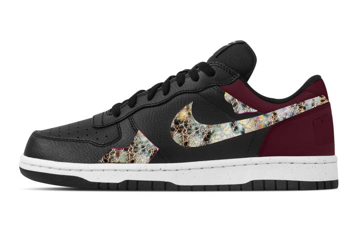 Nike Nike Big Black Flame Scale Rainbow Abrasion Resistant Breathable Low top Skateboard Shoes Men's Black Red