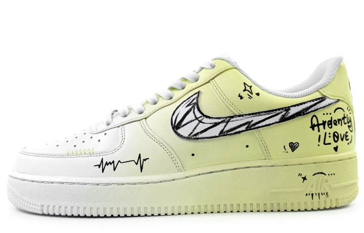 Nike Nike Air Force 1 Love Abrasion Resistant Low top Skateboard Shoes Unisex Light Green