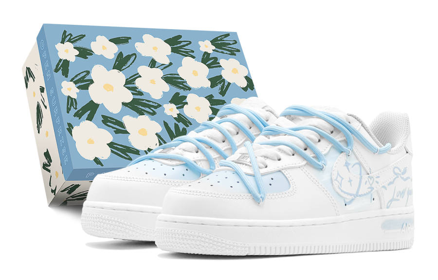 Nike Nike Air Force 1 Abrasion Resistant Abrasion Resistant Low top Skateboard Shoes Women's Blue