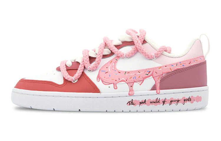Nike Nike Court Borough Low top Skateboard Shoes GS Pink White