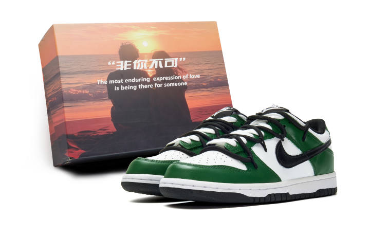 Nike Nike Dunk Abrasion Resistant Low top Skateboard Shoes Unisex Black Green